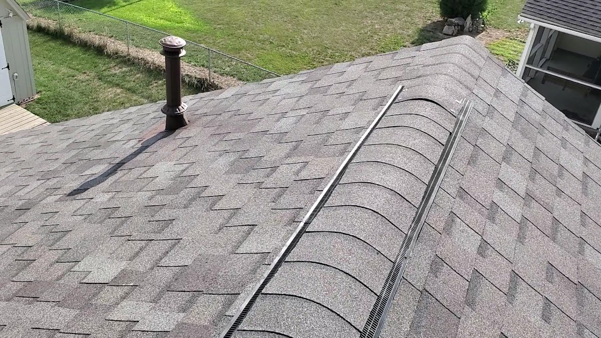 Finished roof with ridge vent installed